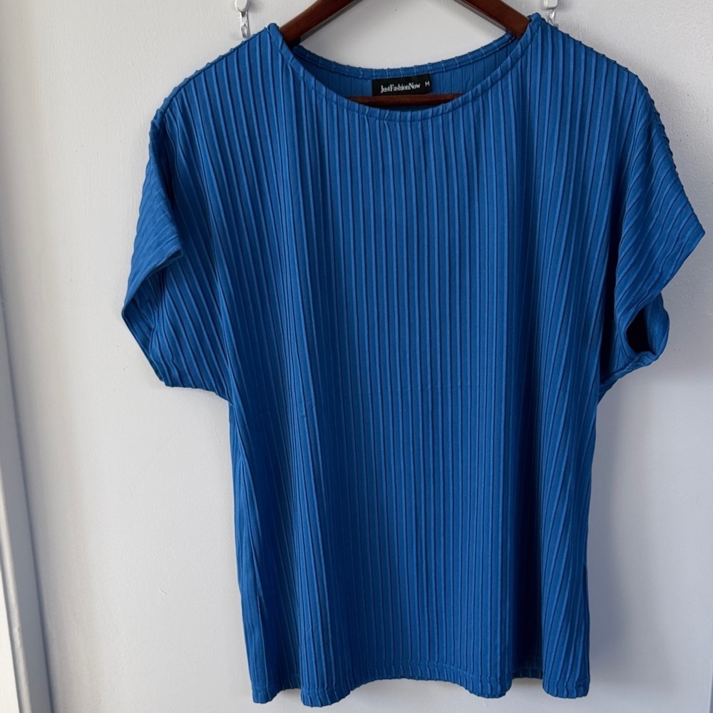 Blue Pleated Women's Top size M